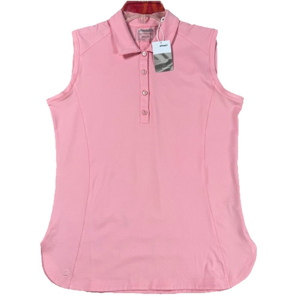 Ahead NWT Sleeveless Performance Polo Shirt Women Medium Pink